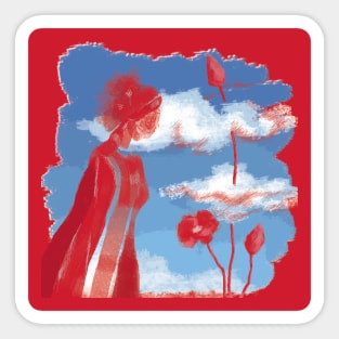 red flower Sticker